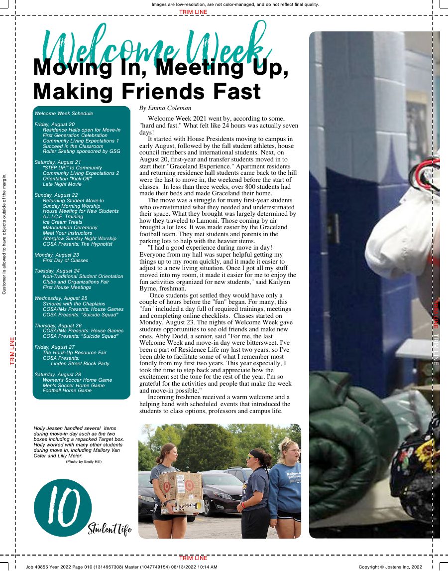 Welcome Week — Editorial Spread